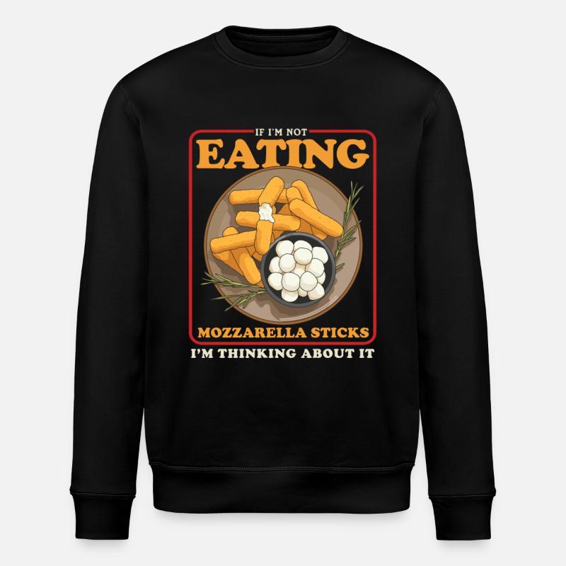 Mozzarella Sticks Cheese Lover Gift - Stanley/Stella ROLLER Unisex Organic Sweatshirt - black