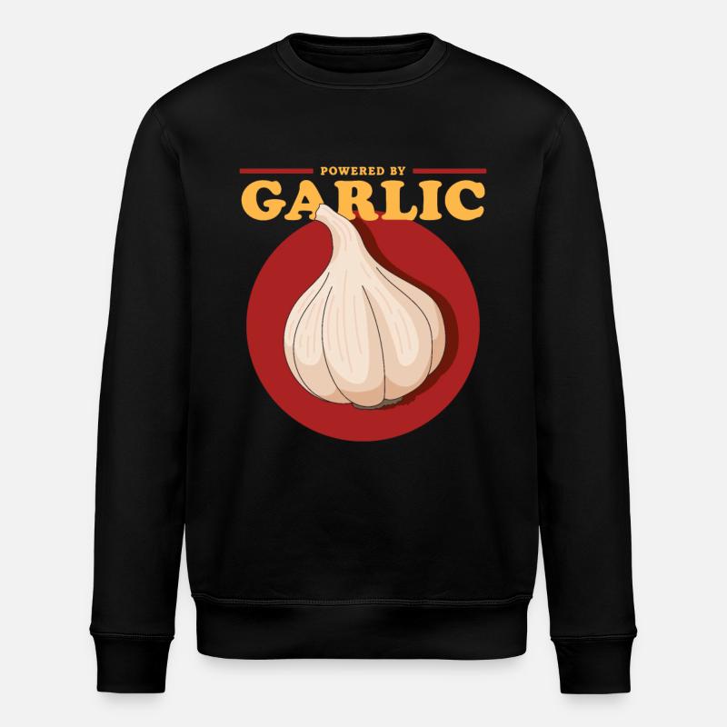 Garlic Garlic Lover Gift - Stanley/Stella ROLLER Unisex Organic Sweatshirt - black