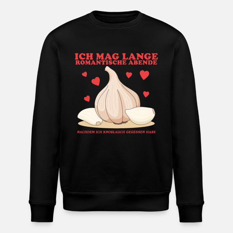 Knoblauch Knoblauchzehen Geschenk - Stanley/Stella Unisex Bio-Sweatshirt ROLLER - Schwarz