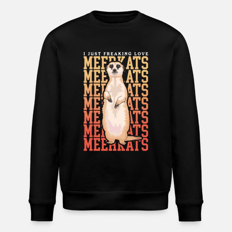 Erdmännchen Cooles Erdmännchen Geschenk - Stanley/Stella Unisex Bio-Sweatshirt ROLLER - Schwarz