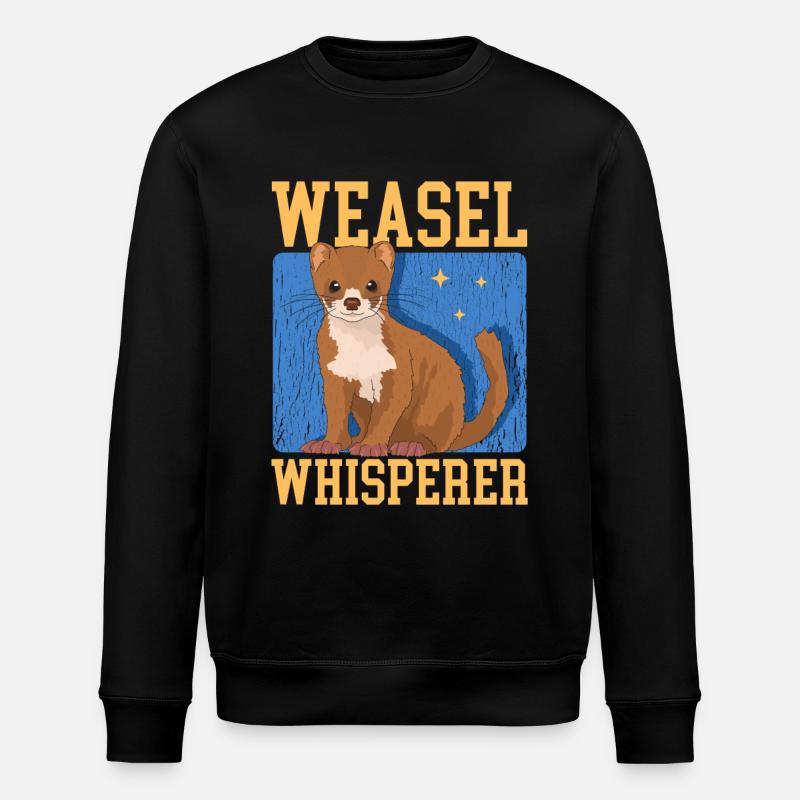 Wiesel Mauswiesel Hermännchen Geschenk - Stanley/Stella Unisex Bio-Sweatshirt ROLLER - Schwarz