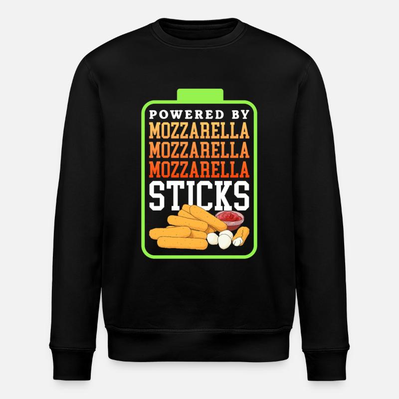 Mozzarella Sticks Cheese Lover Gift - Stanley/Stella ROLLER Unisex Organic Sweatshirt - black