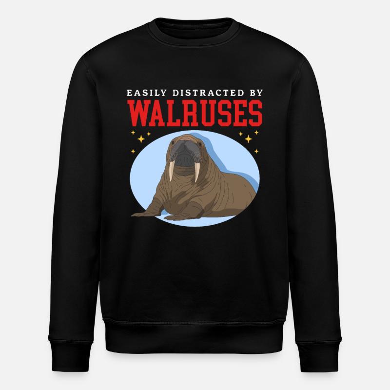 Walrus Walrus Walrus Walrus Gift - Stanley/Stella ROLLER Unisex Organic Sweatshirt - black
