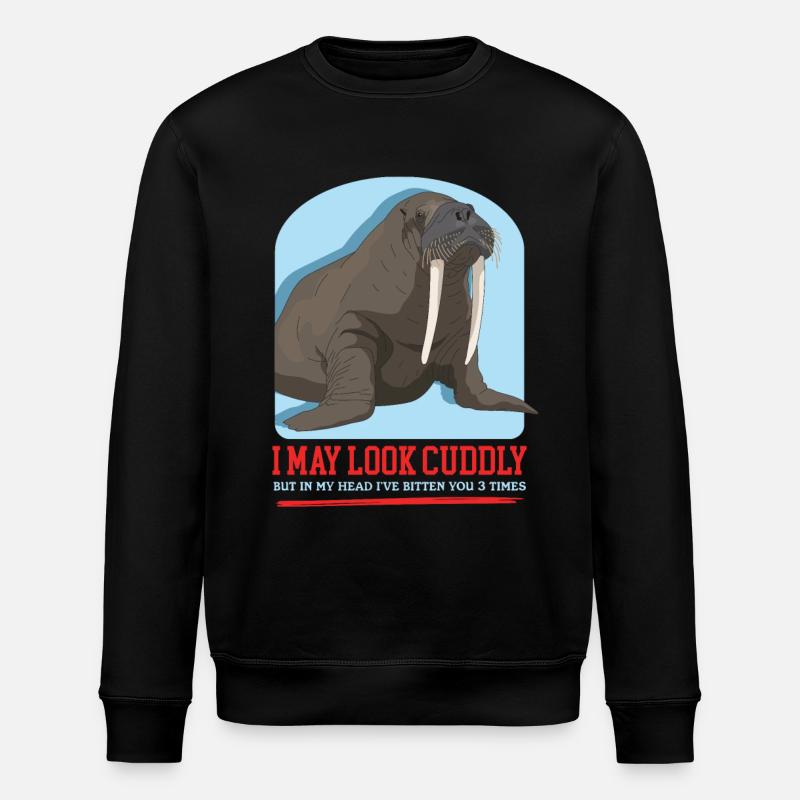 Walrus Walrus Gift - Stanley/Stella ROLLER Unisex Organic Sweatshirt - black