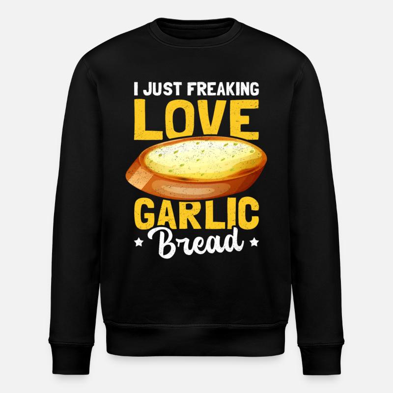 Knoblauchbrot Knoblauch Brote Geschenk - Stanley/Stella Unisex Bio-Sweatshirt ROLLER - Schwarz
