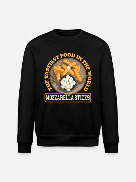 Mozzarella Sticks Cheese Lover Gift - Stanley/Stella ROLLER Unisex Organic Sweatshirt - black