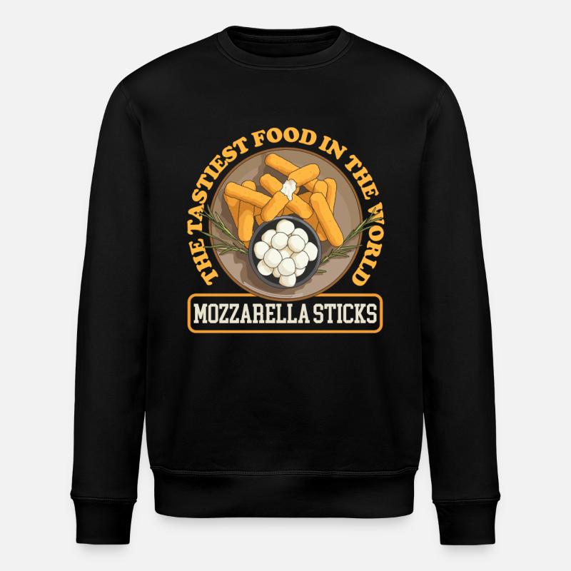 Mozzarella Sticks Cheese Lover Gift - Stanley/Stella ROLLER Unisex Organic Sweatshirt - black