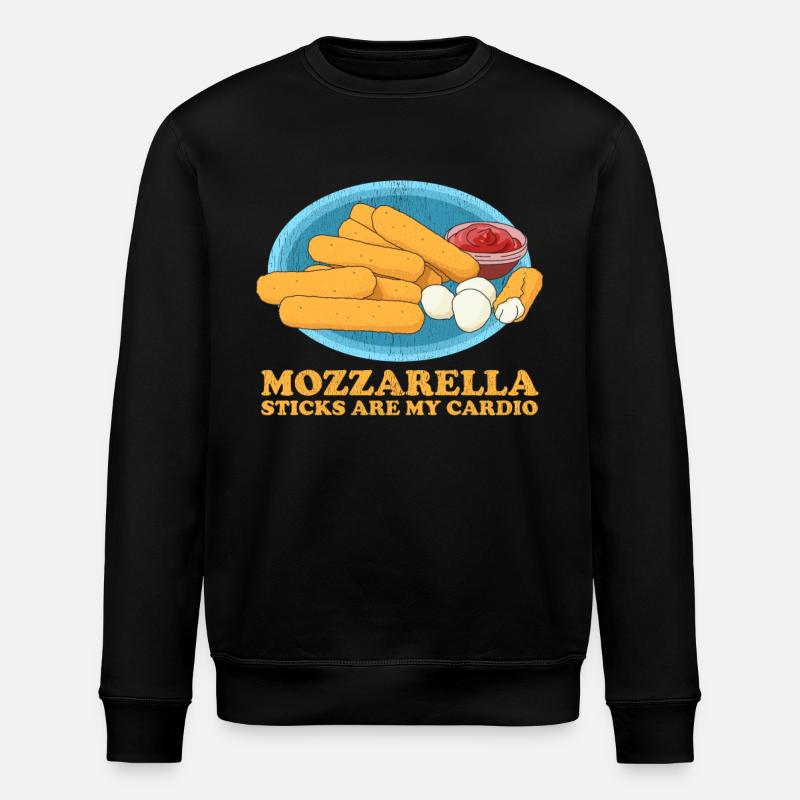 Mozzarella Sticks Cheese Lover Gift - Stanley/Stella ROLLER Unisex Organic Sweatshirt - black