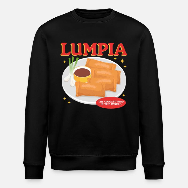 Lumpia Spring Roll Loempia Gift - Stanley/Stella ROLLER Unisex Organic Sweatshirt - black