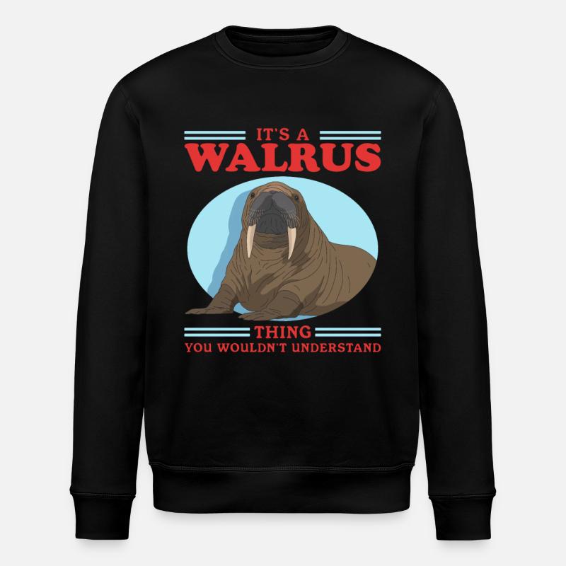 Walrus Walrus Walrus Walrus Gift - Stanley/Stella ROLLER Unisex Organic Sweatshirt - black