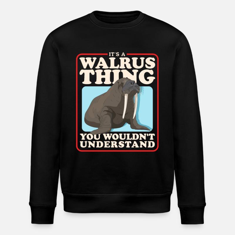 Walrus Walrus Gift - Stanley/Stella ROLLER Unisex Organic Sweatshirt - black