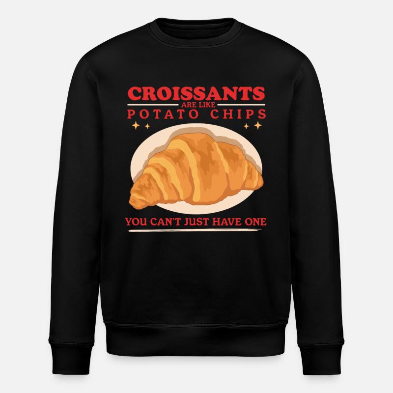Croissant Hörnchen Gipfeli Beugel Geschenk - Stanley/Stella Unisex Bio-Sweatshirt ROLLER - Schwarz