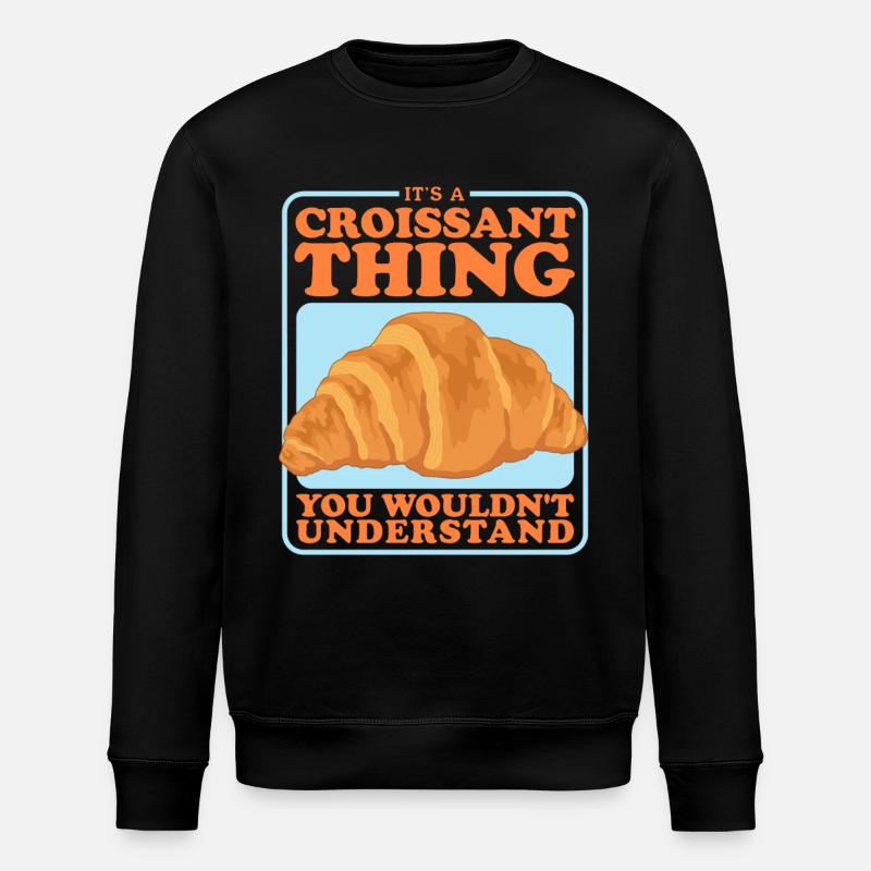 Croissant Gipfeli Hörnchen Beugel Geschenke - Stanley/Stella Unisex Bio-Sweatshirt ROLLER - Schwarz