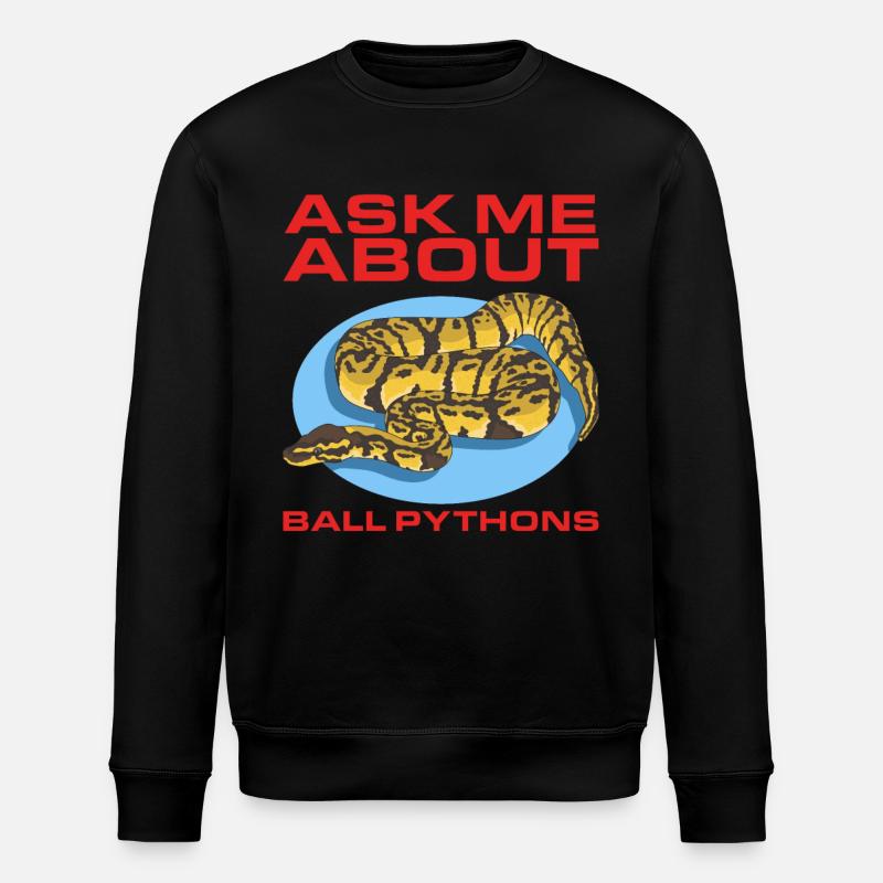 Königspython Python Schlange Geschenke - Stanley/Stella Unisex Bio-Sweatshirt ROLLER - Schwarz