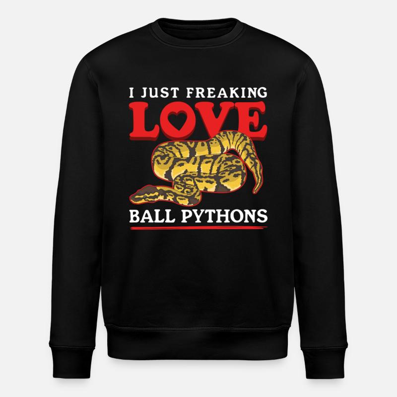 Königspython Schlangen Python Geschenke - Stanley/Stella Unisex Bio-Sweatshirt ROLLER - Schwarz