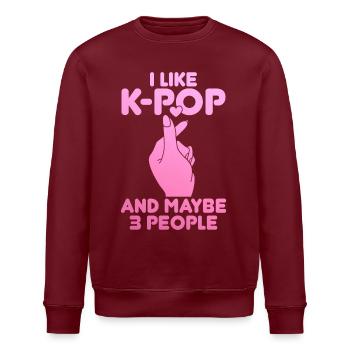 K-Pop Fan Gift Korean Pop Music - Stanley/Stella ROLLER Unisex Organic Sweatshirt - burgundy - Front - Nik (191cm)