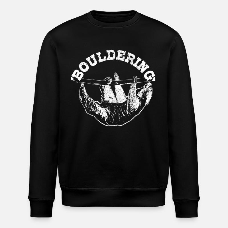 Bouldern Faultier Klettern Geschenk - Stanley/Stella Unisex Bio-Sweatshirt ROLLER - Schwarz