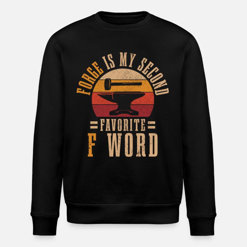 Forging Blacksmith Farrier Gift - Stanley/Stella ROLLER Unisex Organic Sweatshirt - black