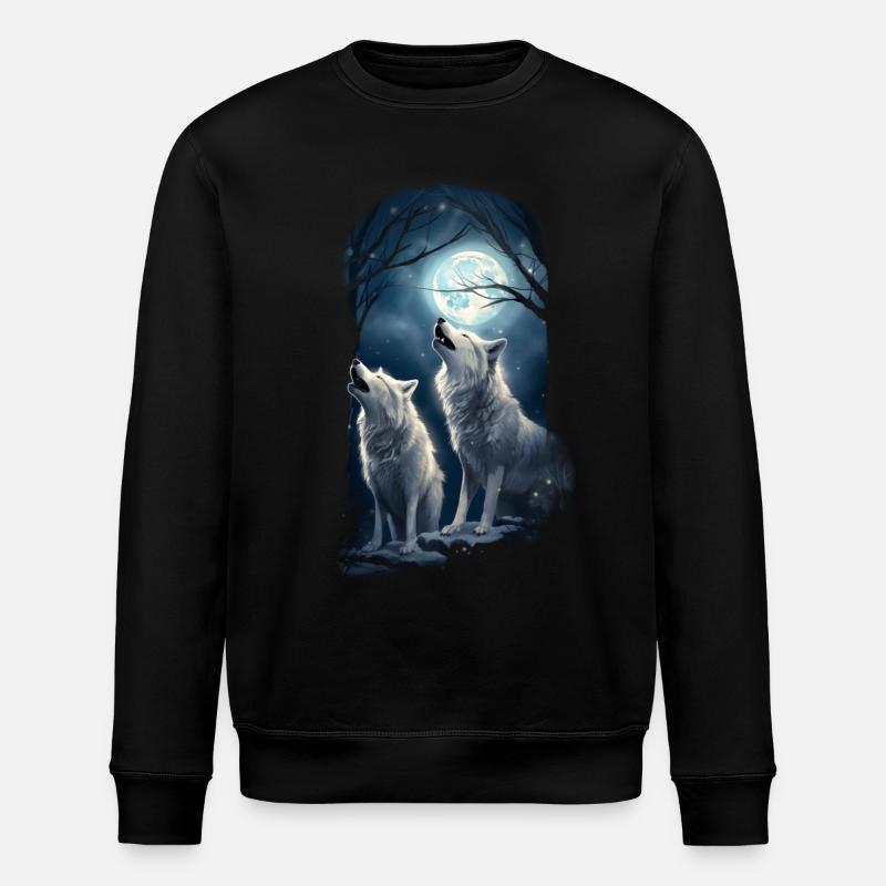 Cadeau de loup blanc - Sweat bio ROLLER Stanley/Stella Unisexe - noir