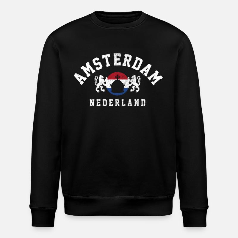 Amsterdam Netherlands Holland Souvenir - Stanley/Stella ROLLER Unisex Organic Sweatshirt - black