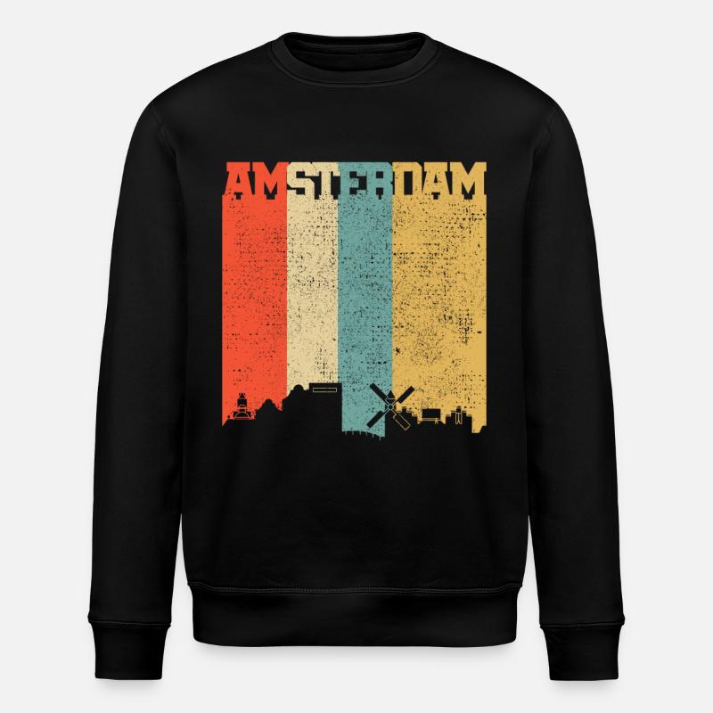 Amsterdam Pays-Bas Hollande Souvenir - Sweat bio ROLLER Stanley/Stella Unisexe - noir
