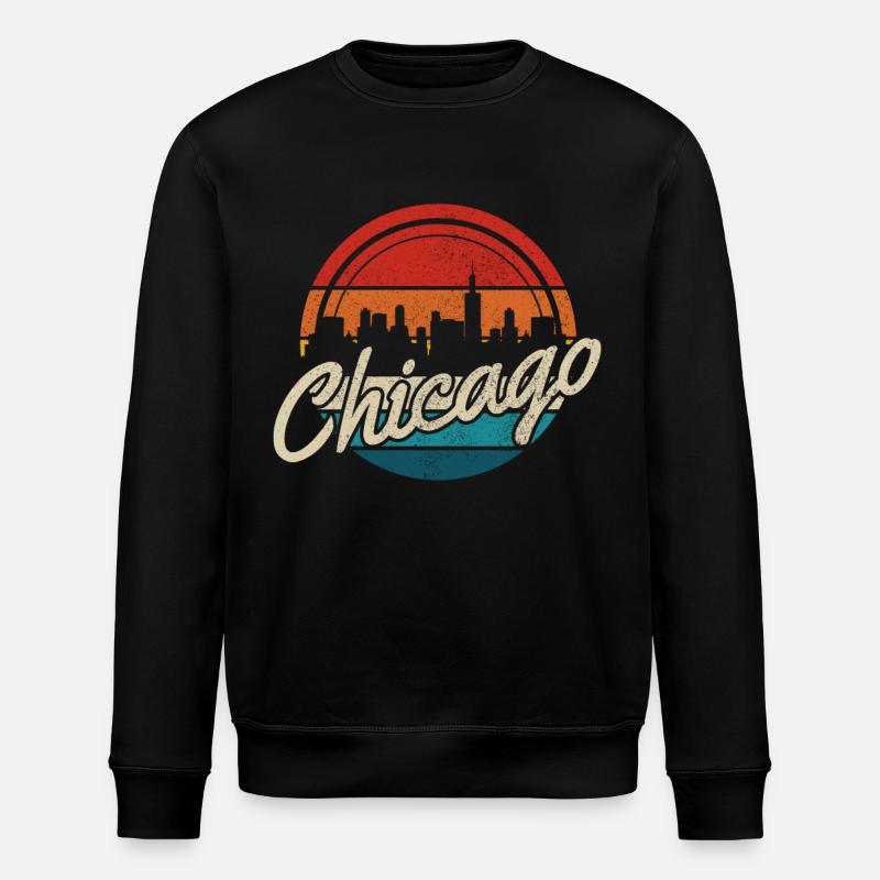 Chicago, Illinois - Stanley/Stella Unisex Bio-Sweatshirt ROLLER - Schwarz