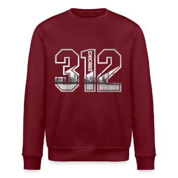 Chicago, Illinois - Stanley/Stella ROLLER Unisex Organic Sweatshirt - burgundy - Front - Nik (191cm)