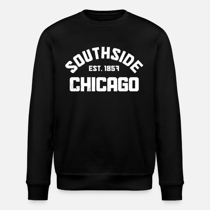 Chicago Illinois Souvenir Gift - Stanley/Stella ROLLER Unisex Organic Sweatshirt - black