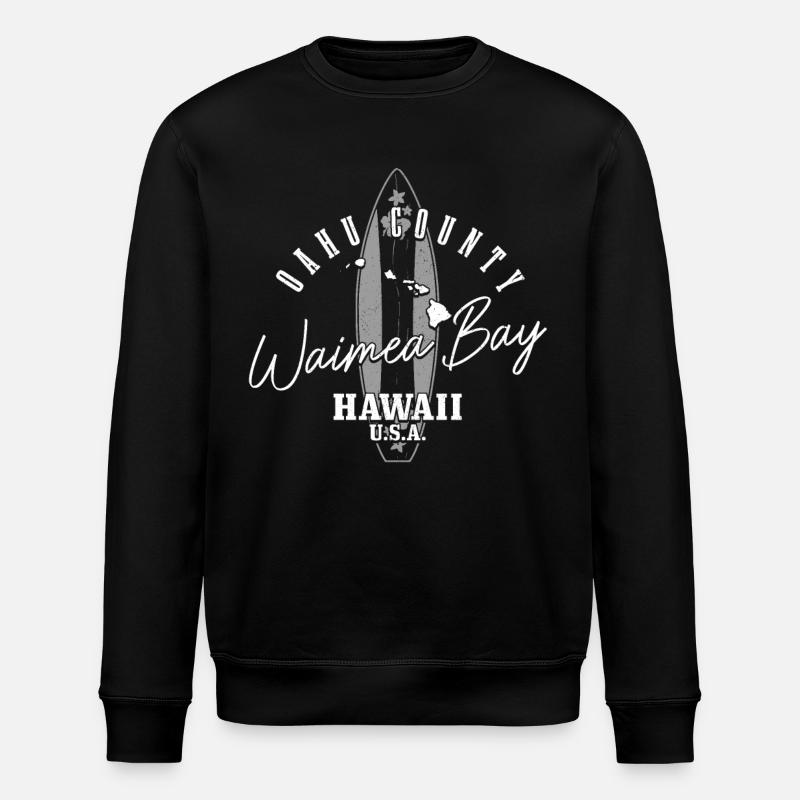 Hawaii Aloha Surfer Souvenir - Stanley/Stella ROLLER Unisex Organic Sweatshirt - black