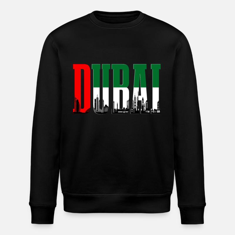 Dubai Skyline UAE Souvenir - Stanley/Stella ROLLER Unisex Organic Sweatshirt - black