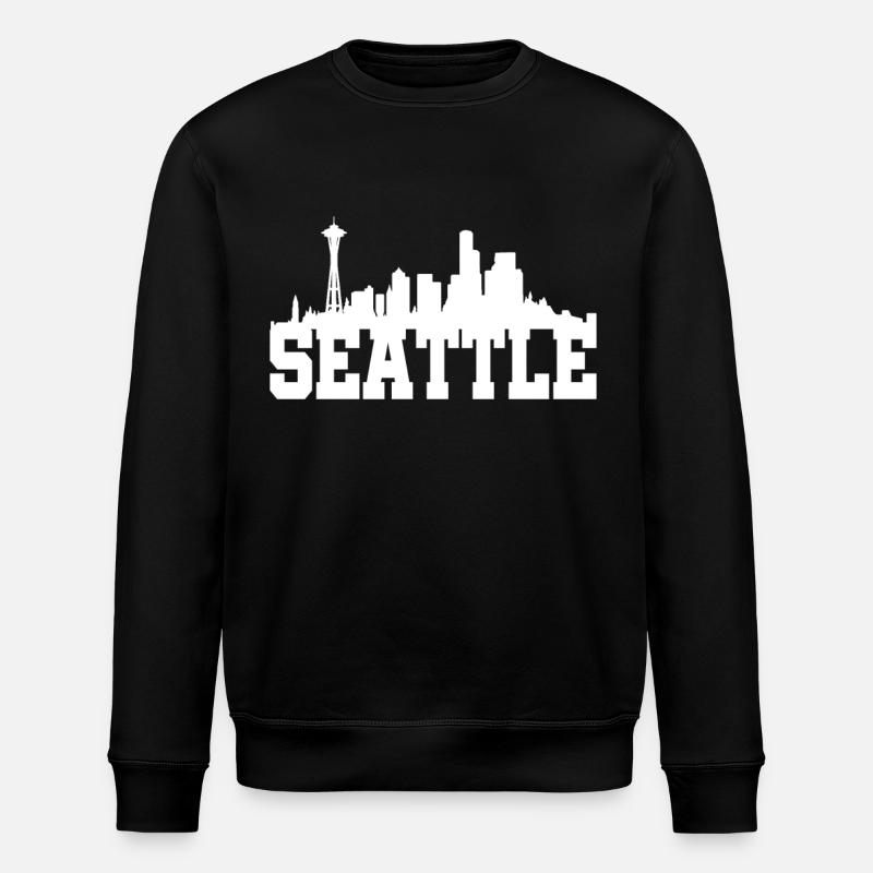 Seattle Washington Souvenir Gift - Stanley/Stella ROLLER Unisex Organic Sweatshirt - black