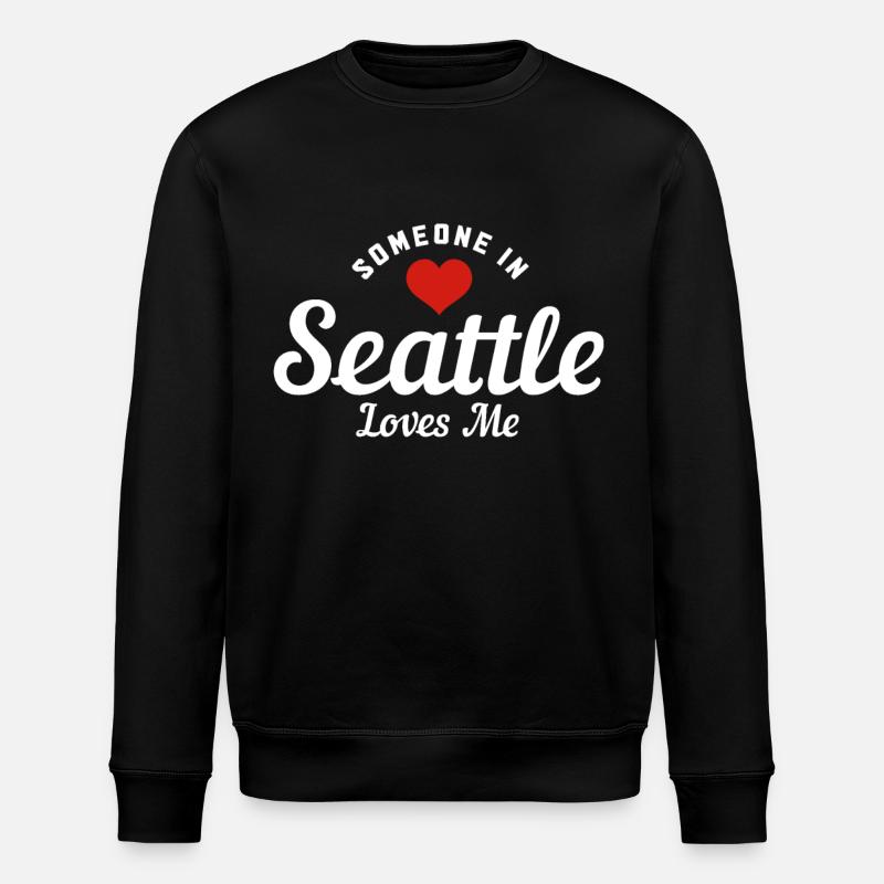 Seattle Washington Souvenir Gift - Stanley/Stella ROLLER Unisex Organic Sweatshirt - black