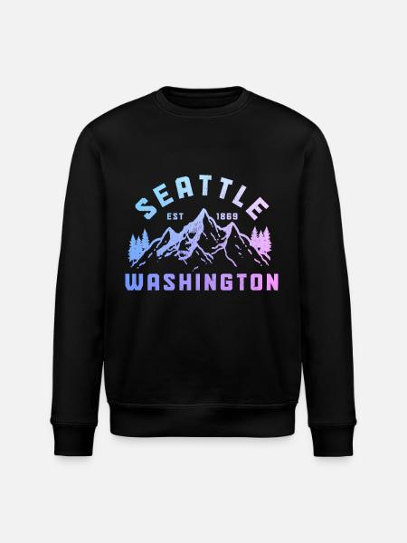 Seattle Washington Souvenir Gift - Stanley/Stella ROLLER Unisex Organic Sweatshirt - black
