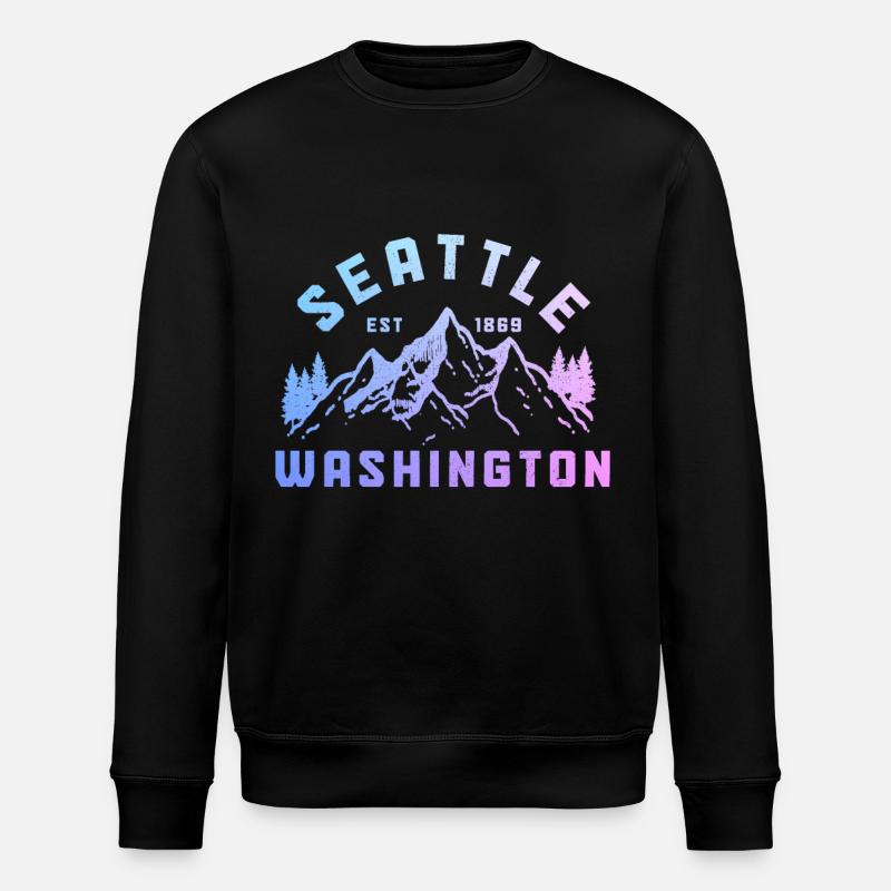 Seattle Washington Souvenir Geschenk - Stanley/Stella Unisex Bio-Sweatshirt ROLLER - Schwarz
