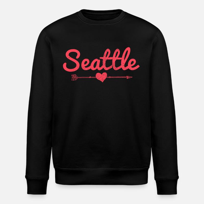 Seattle Washington Souvenir Geschenk - Stanley/Stella Unisex Bio-Sweatshirt ROLLER - Schwarz