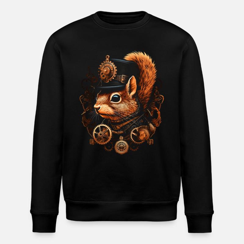 Écureuil Steampunk - Sweat bio ROLLER Stanley/Stella Unisexe - noir