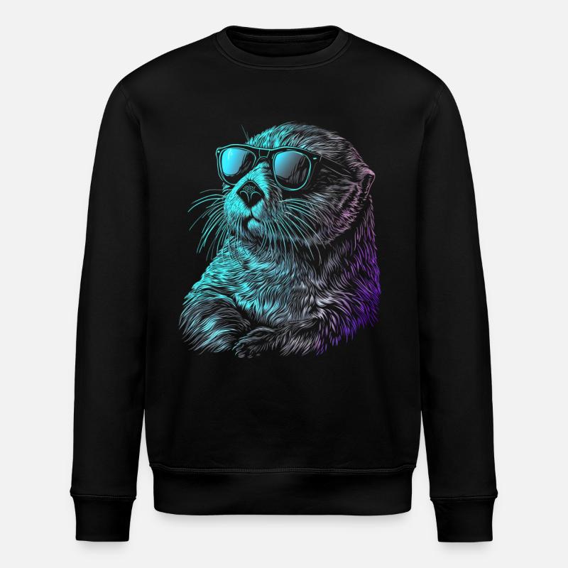 Otter Lustig Geschenk - Stanley/Stella Unisex Bio-Sweatshirt ROLLER - Schwarz