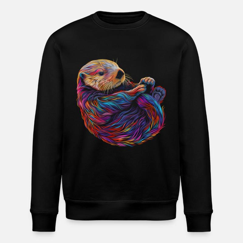 Otter Lustig Geschenk - Stanley/Stella Unisex Bio-Sweatshirt ROLLER - Schwarz