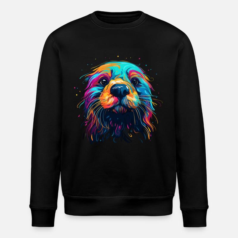 Otter Funny Gift - Stanley/Stella ROLLER Unisex Organic Sweatshirt - black