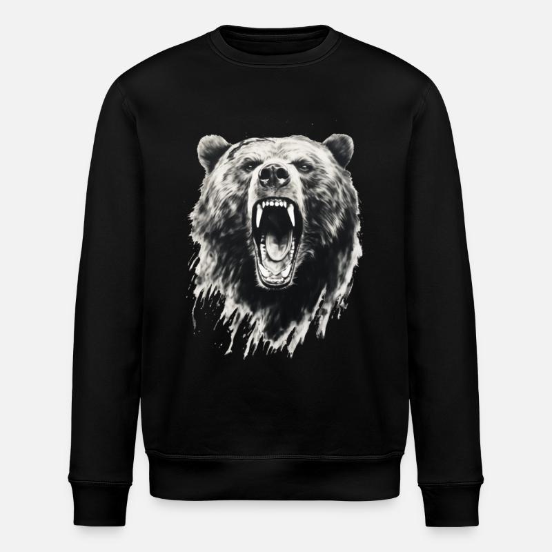 Ours grizzli - Sweat bio ROLLER Stanley/Stella Unisexe - noir