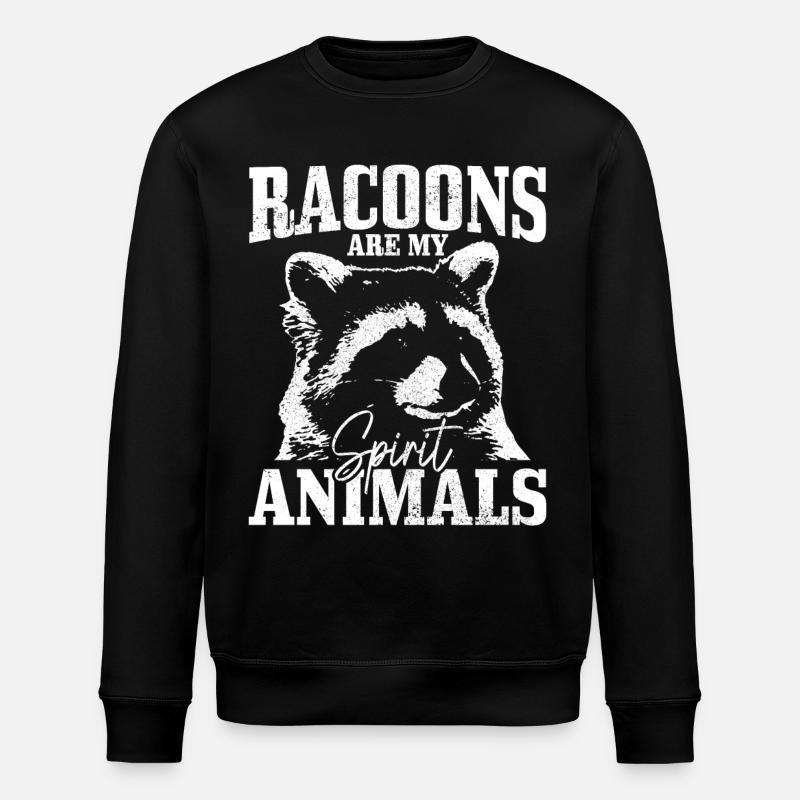 Waschbär Lustig Geschenk - Stanley/Stella Unisex Bio-Sweatshirt ROLLER - Schwarz