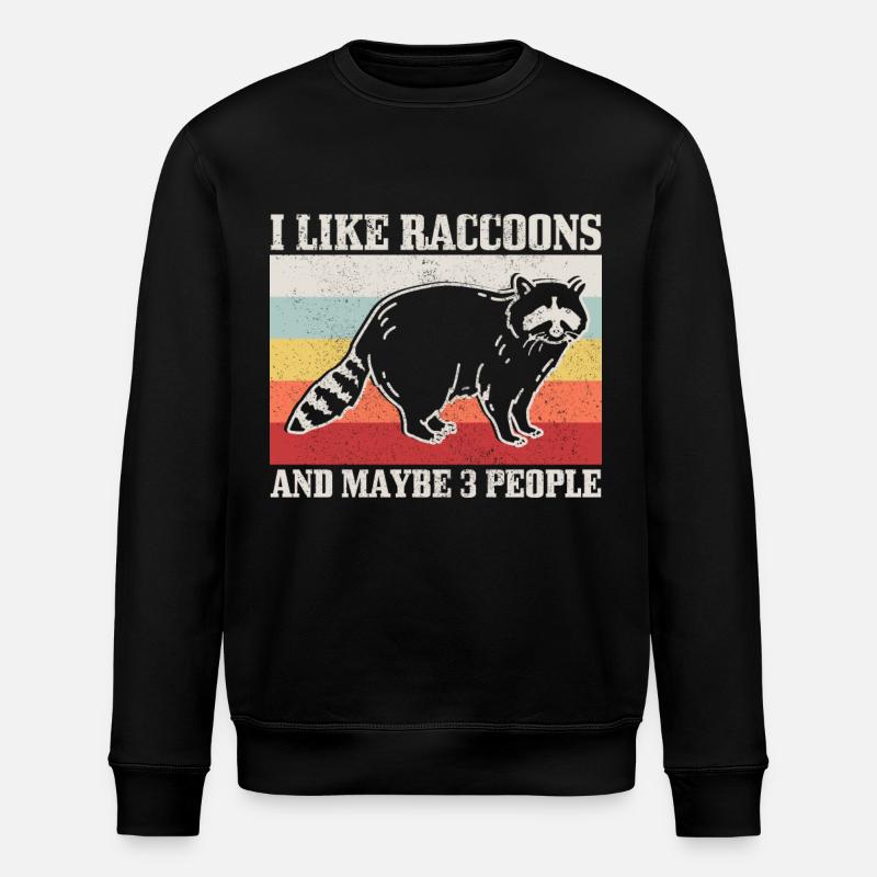 Raccoon Funny Gift - Stanley/Stella ROLLER Unisex Organic Sweatshirt - black