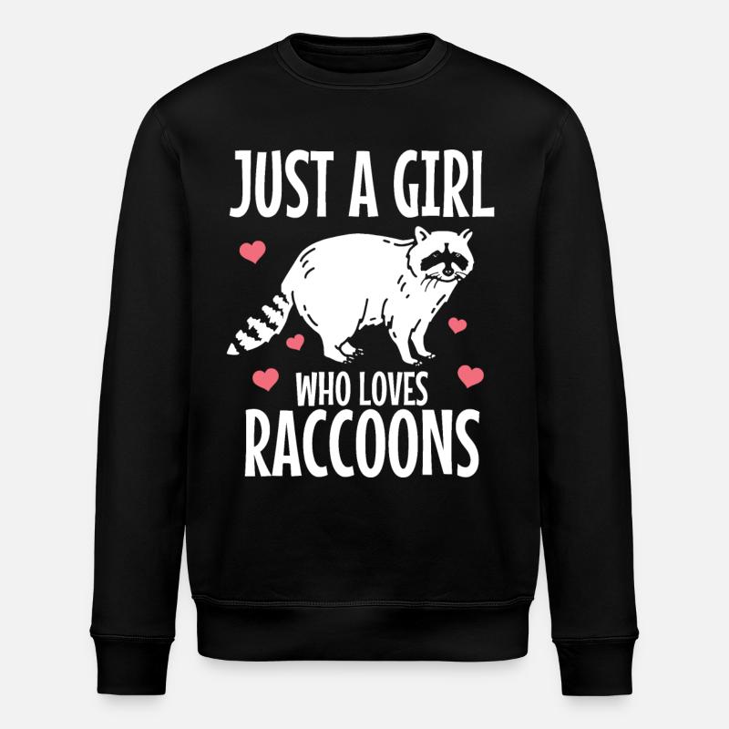 Raccoon Funny Gift - Stanley/Stella ROLLER Unisex Organic Sweatshirt - black