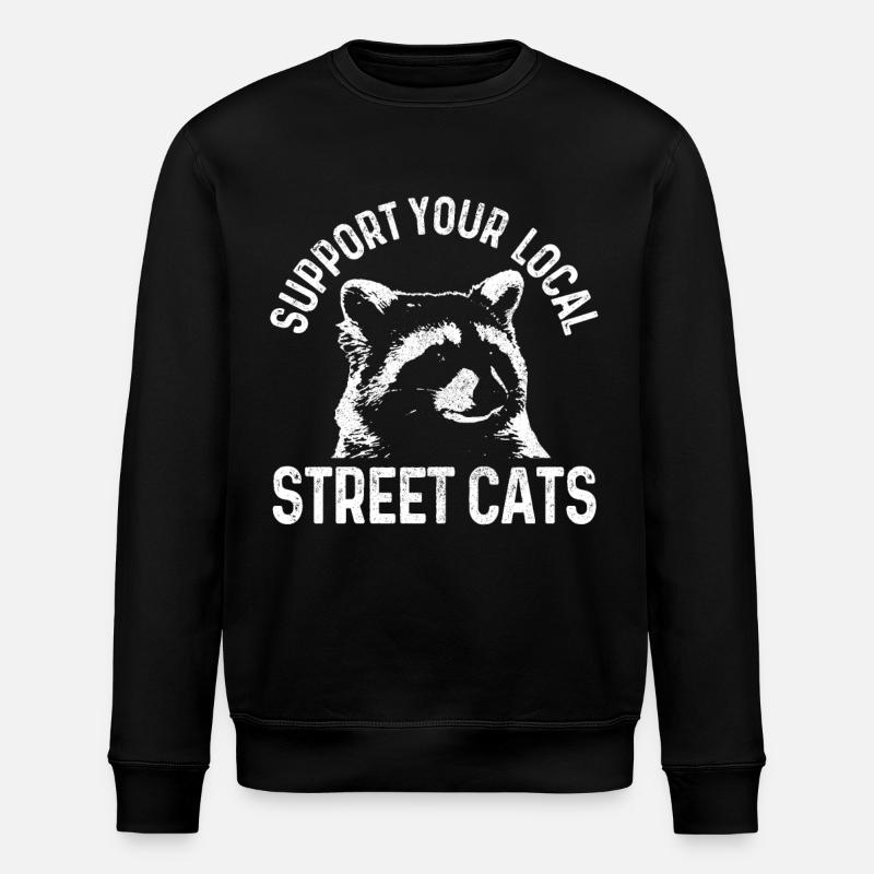 Raccoon Funny Gift - Stanley/Stella ROLLER Unisex Organic Sweatshirt - black