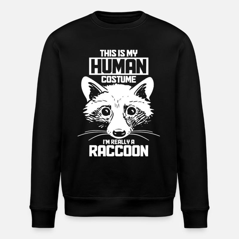 Waschbär Lustig Geschenk - Stanley/Stella Unisex Bio-Sweatshirt ROLLER - Schwarz