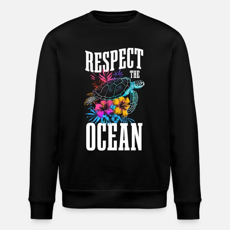Ocean Diver Surfer Gift - Stanley/Stella ROLLER Unisex Organic Sweatshirt - black
