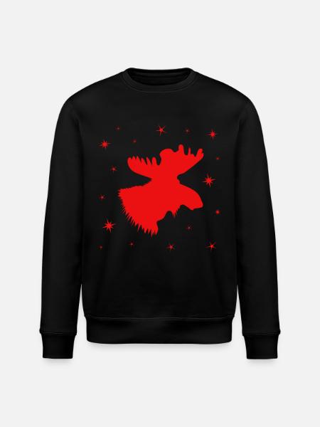 Moose Reindeer Deer - Stanley/Stella ROLLER Unisex Organic Sweatshirt - black