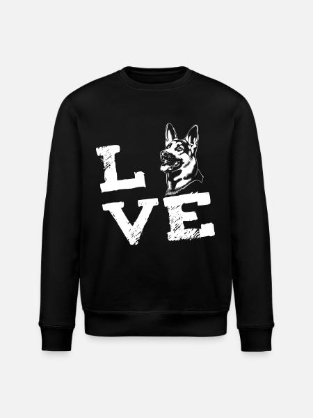 LOVE - German Shepherd - German Shepherd - Stanley/Stella ROLLER Unisex Organic Sweatshirt - black