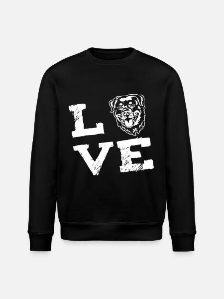 LOVE - Rottweiler - Stanley/Stella ROLLER Unisex Organic Sweatshirt - black