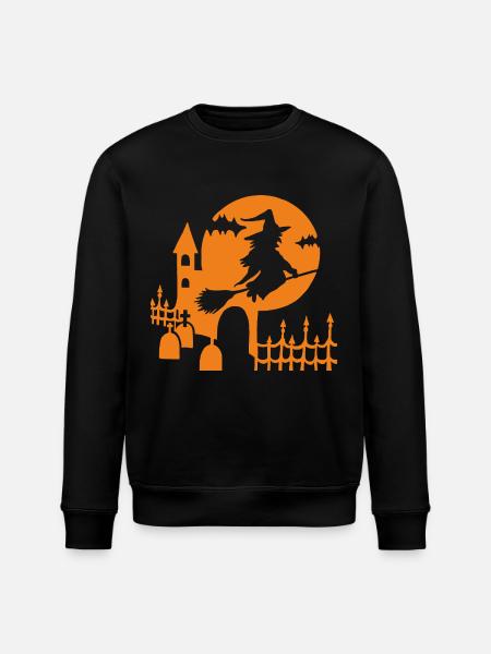 Halloween - witch cemetery - orange - Stanley/Stella ROLLER Unisex Organic Sweatshirt - black